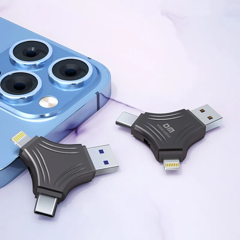 USB-флеш-накопитель DM 3 в 1 для iPhone и смартфона типа C Mac APD006