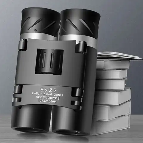 Профессиональный бинокль 12x22, компактный складной оптический телескоп HD с функцией ночного видения, BAK4 FMC, для охоты, кемпинга, путешествий
