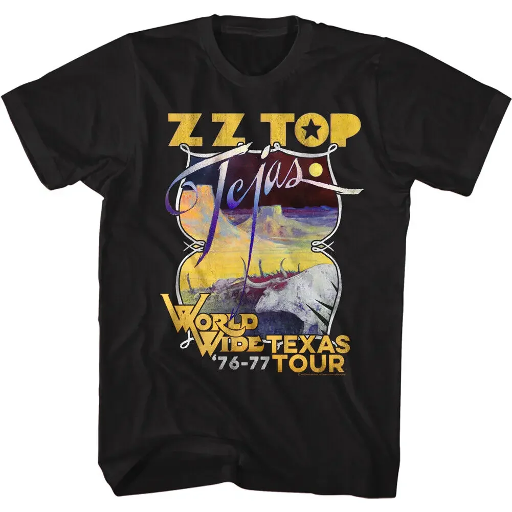 Футболка ZZ Мужская 76-77 Tejas Texas Tour черная из хлопка