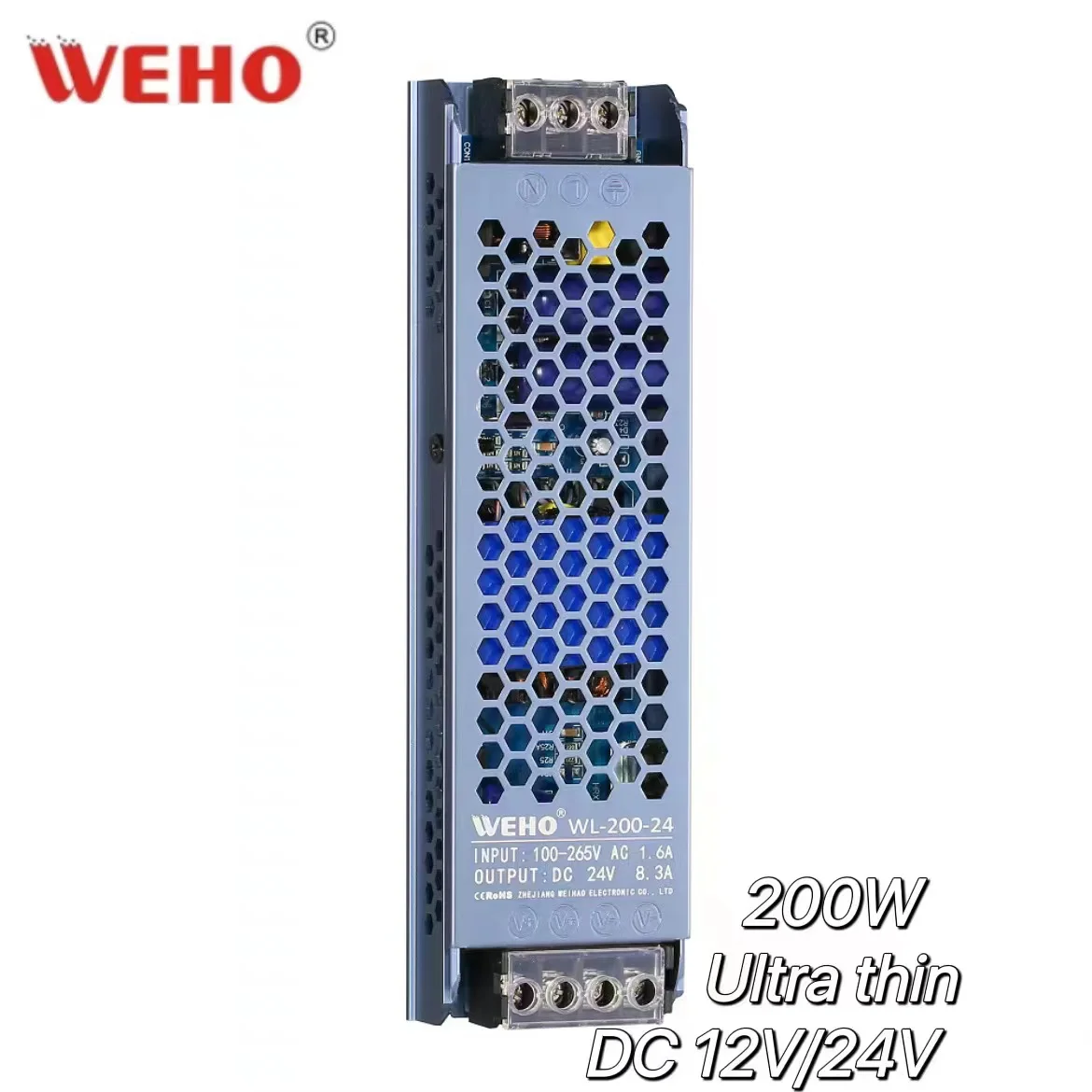 

DC 12V 24V Ultra Thin LED Power Supply Lighting Transformers Adapter Switching 200W AC 100-265V For Home Decoration Lighting