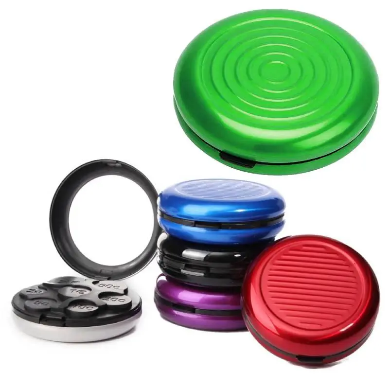 

7 Colors USD Euro Round Coin Holder Case Coin Purses Women Girls Fashion Alloy Plastic Coin Purse Wallet For Kids Women Ladies