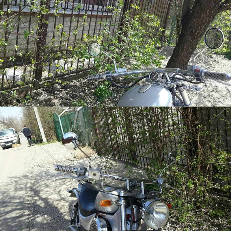 Зеркало заднего вида для мотоциклов 8/10 мм универсальное круглое Vespa GTS Suzuki Intruder VL