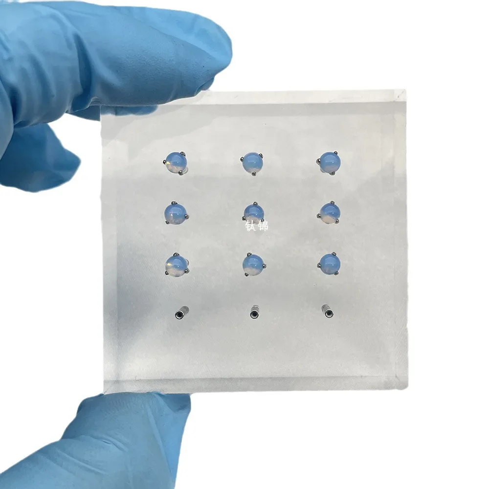 Титановый сплав F136 серьги из натурального лунного камня шпильки для губ носа