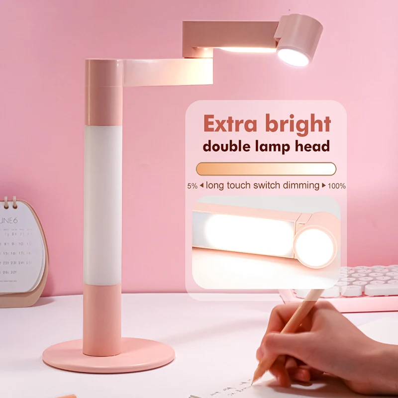 

Foldable LED Desk Lamps Reading Eye Protection Table Lamp Stepless Dimmable Night Light Charging Bedroom Bedside Atmosphere Lamp