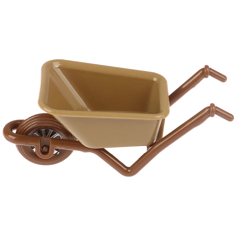 

1pc Miniature Simulation Cart Models Barrows Pulling Cart Dollhouse Garden Furniture Micro Landscape Kids Pretend Toys