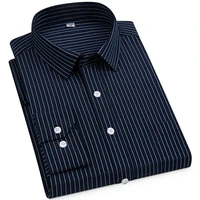 mens long sleeve striped shirt non iron formal casual office social business dress shirts standard fit cotton high quality top