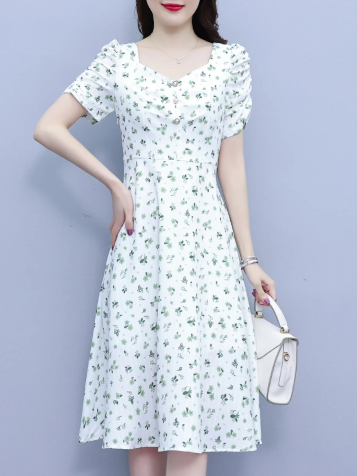 Chiffon Floral Dress 2024 New Women Summer High end Small Look Tall and Elegant High Sense Skirts