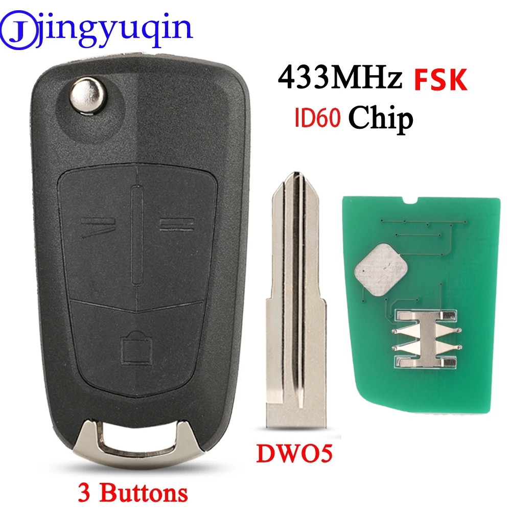 

Jingyuqin дистанционный 434 МГц FSK 4D60 чип автомобильный ключ для Chevrolet Epica 2008-2015 2/3 кнопки откидной ключ