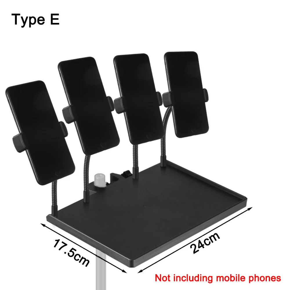 24x17.5cm Sound Card Tray Mobile Phone Stand Clip Clamp 1/4 Inch Threaded Live Microphone Plastic Stand Fit for Tripod Bracket