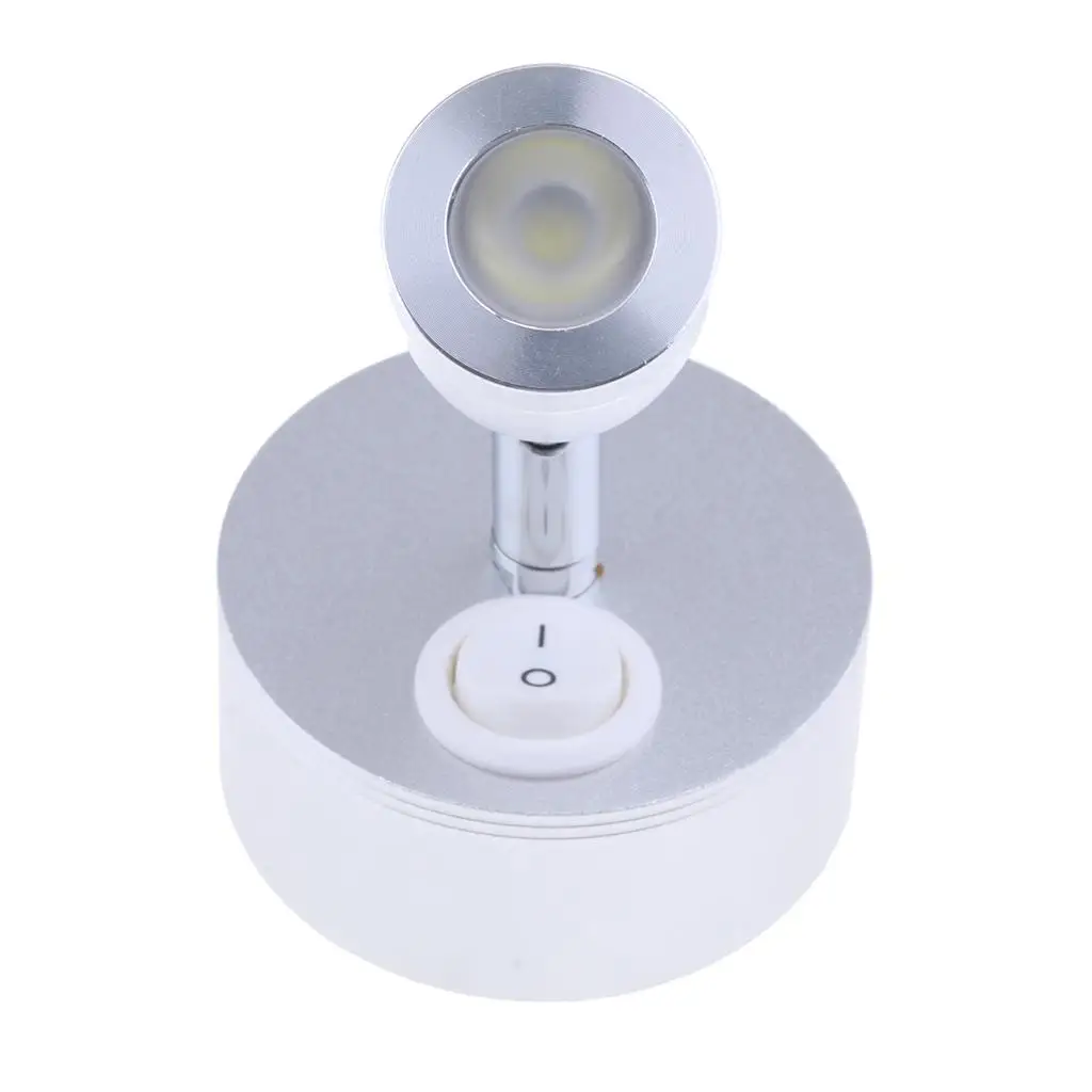 

2Pcs 3W 12V LED Reading Light Adjustable Joint Reading Lights Wall Mount Bed Lamp Silver