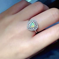 luxury sterling silver opal ring for party 6mm6mm 100 natural opal silver ring fashion 925 silver opal jewelry