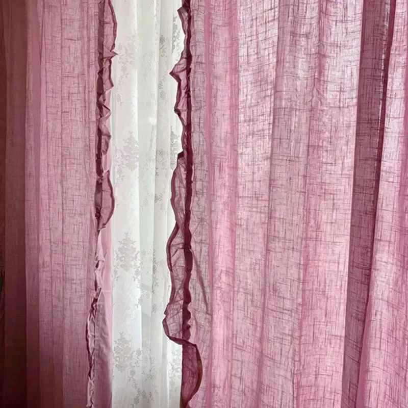 

NEW 100% Pure Linen Curtains for Living Room Bedroom Dining Nordic Luxury Half Shading Window Drape Pure Color Flax Decoration