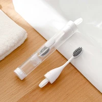 portable folding toothbrush travel toothbrush set creative on business trip small head mini teeth cleaning tool with plastic box