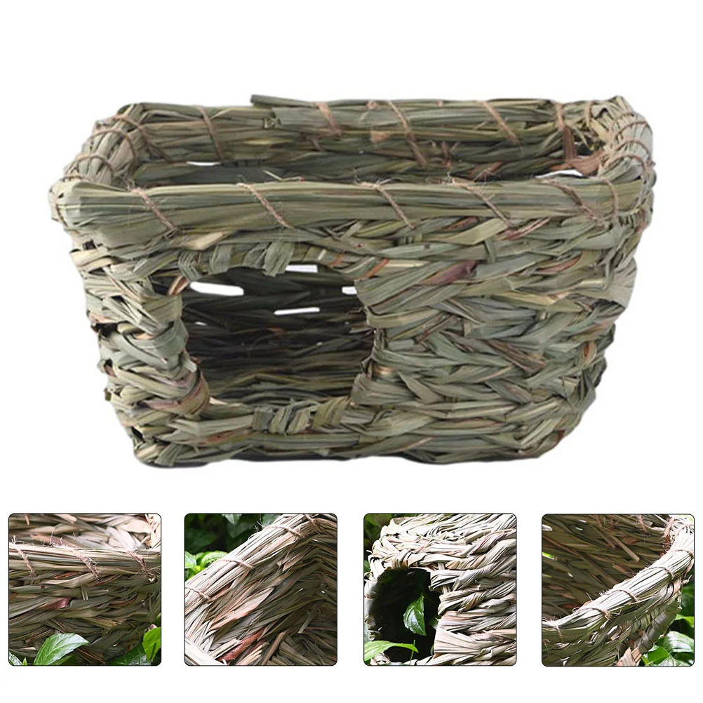 

Woven Hut Pet House Hay Rabbit Straw Grass Hand Small Resting Sleeping Hutch Animal Hideaway Cage Seagrassplayhouse Comfortable