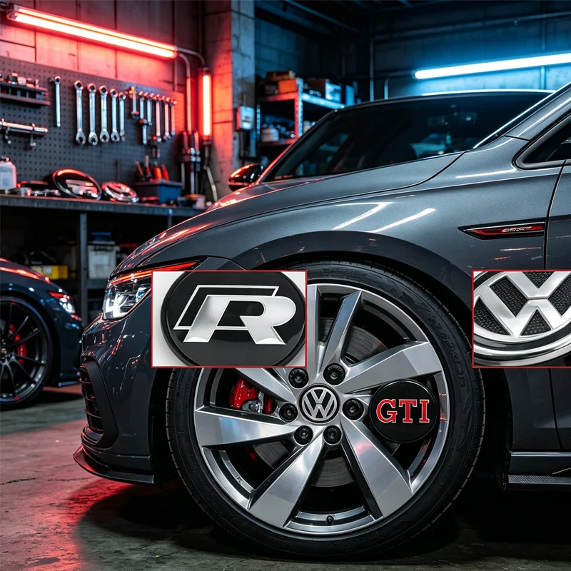 Фото Комплект из 4 колпачков для центра диска колеса (55 мм, 65 мм) для Volkswagen VW Golf 4 5 6, Passat, Jetta, Beetle, CC, Bora, Polo, Touareg, Tiguan №2