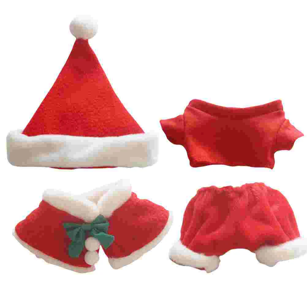 

4Pcs Clothes Santa Christmas Dress Outfit Santa Claus Dress Cape Clothings Xmas Holiday Girl Gifts