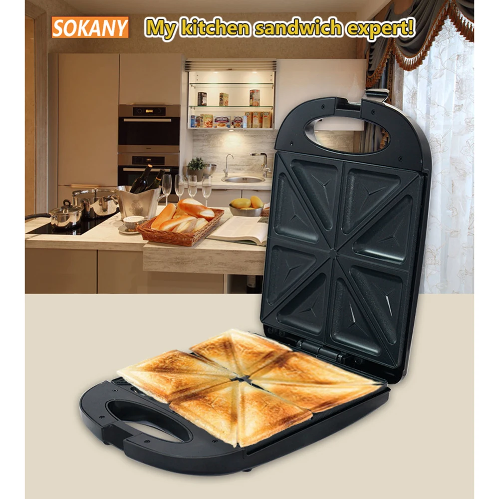 Домашняя многофункциональная электрическая вафельница с двойным нагревом 1200 Вт