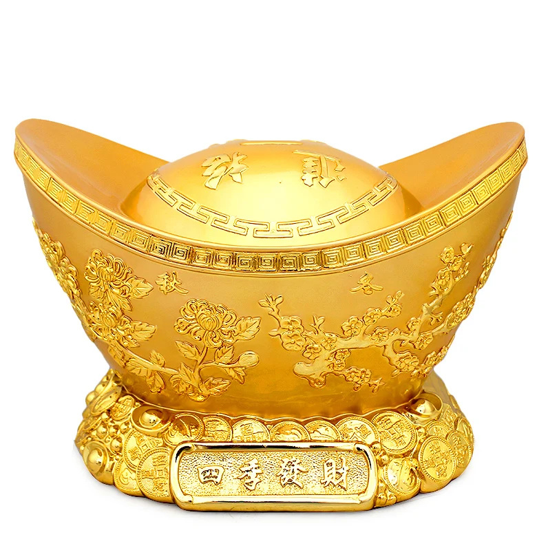 

Счастливый золотой слиток, копилка, слиток фэн-шуй, ручная работа, готовое открытие, большая поделка, подарок, украшение для дома