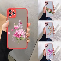 flower rose phone case matte translucent for iphone apple 12pro 13 11 pro max mini xs x xr 7 8 6 6s plus se 2020 cover