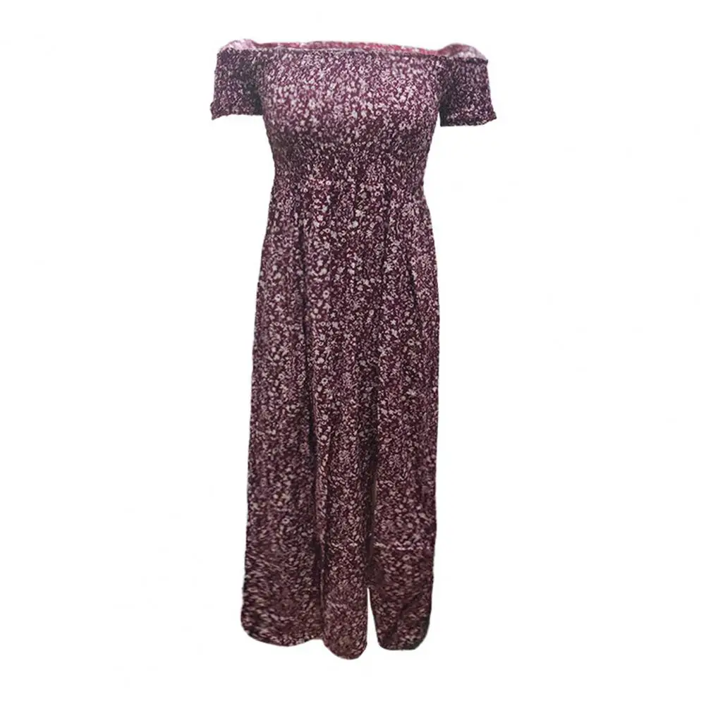 

Slim Fit Breathable Bohemian Floral Print Short Sleeve Women Dress Streetwear