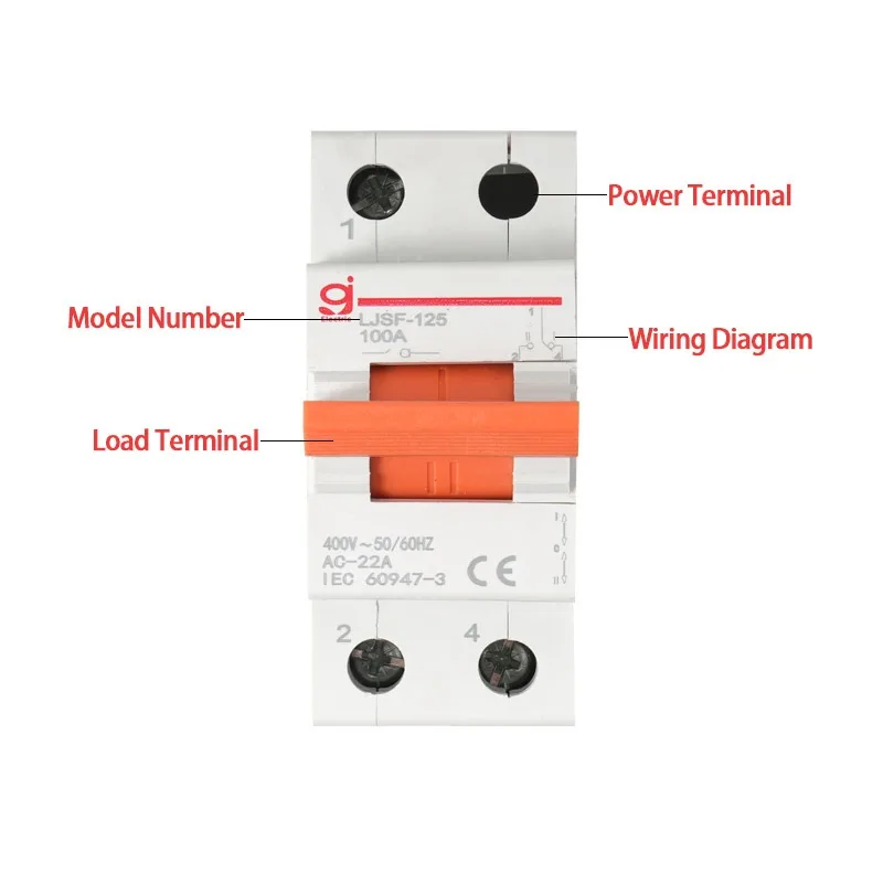 ZOII 3-позиционный 1P AC 100A 125A двойной мощный ручной резервный выключатель