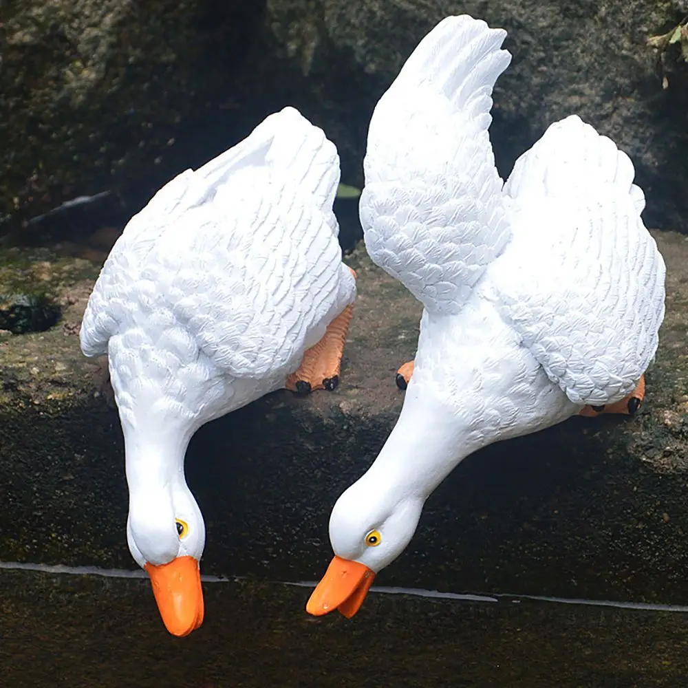 

Outdoor Indoor Home Embellishment Duckling Figurines Garden Decoration Drinking Duck Statues Ducks Couples Sculpture