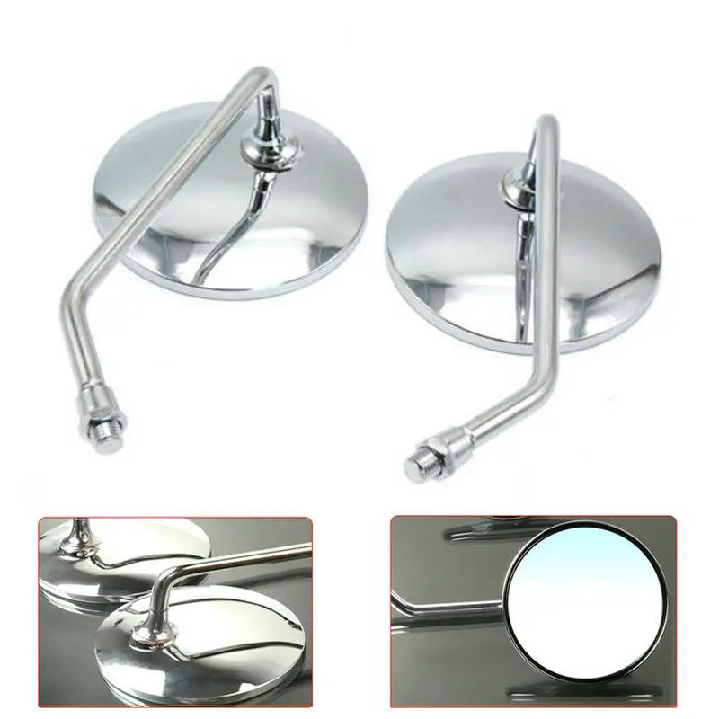 

1 Pair Motorcycle Rearview Mirrors Scooter E-Bike Rear View Mirrors Back Side Convex Mirror 8mm 10mm