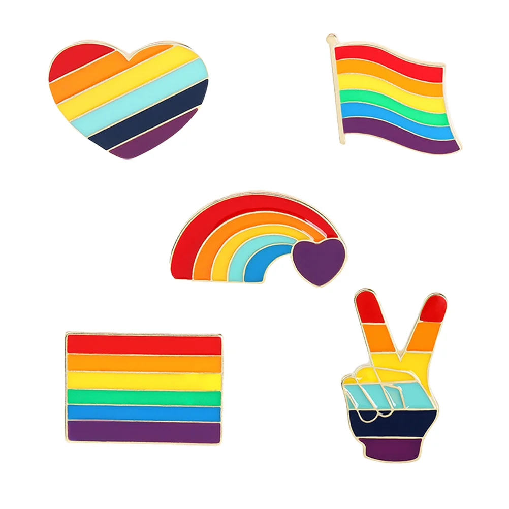 

5 Rainbow Pin Chic Simple Unique Creative Rainbow Badge Rainbow Pin Rainbow Brooch for Clothing