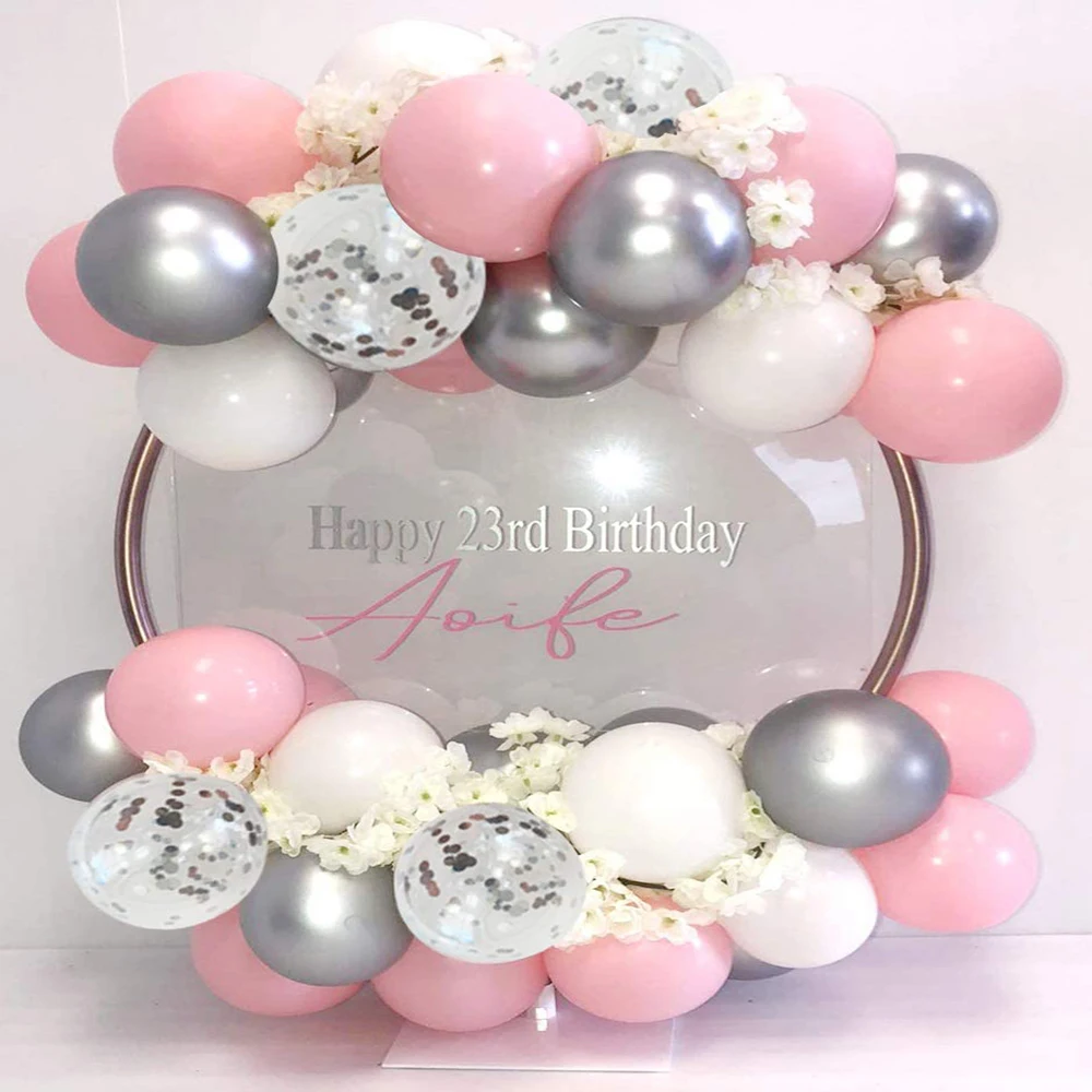 99 шт. розовые латексные воздушные шары