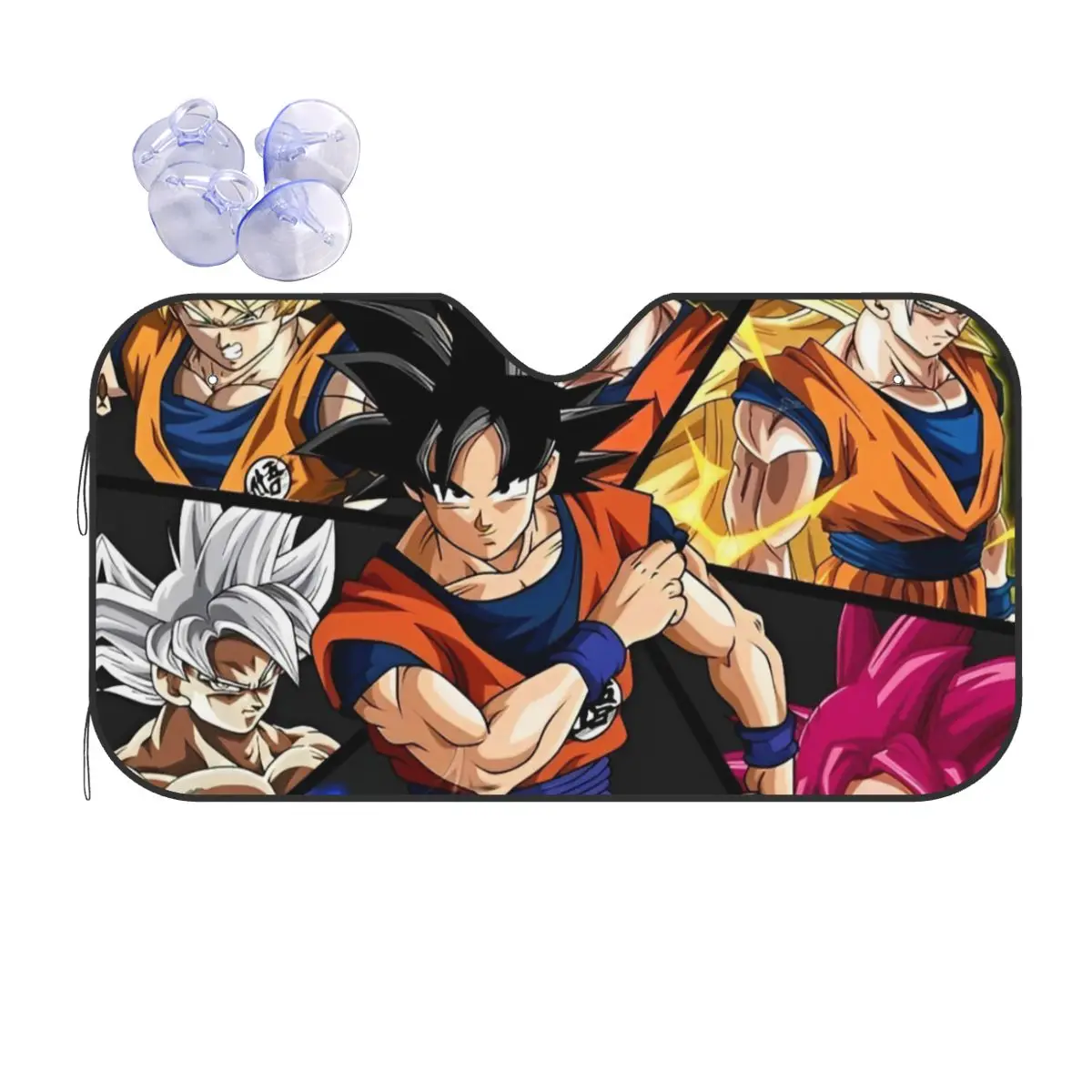 Фото Солнцезащитный козырек для лобового стекла Dragon Ball Z DBZ с Гоку, японское аниме, новинка, защита от солнца и пыли, ледяной щит №1