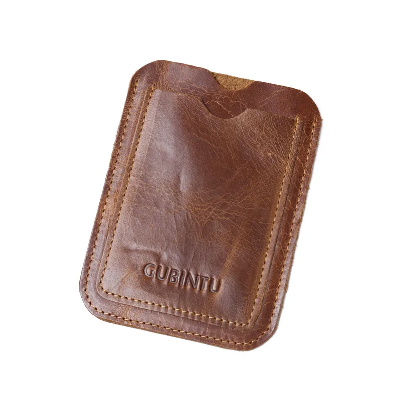 

1PCS New Retro Real Leather Pocket Bank ID Credit Card Case Thin Slim Vintage Wallet Men Cash Pack Bus Card Holder Purse