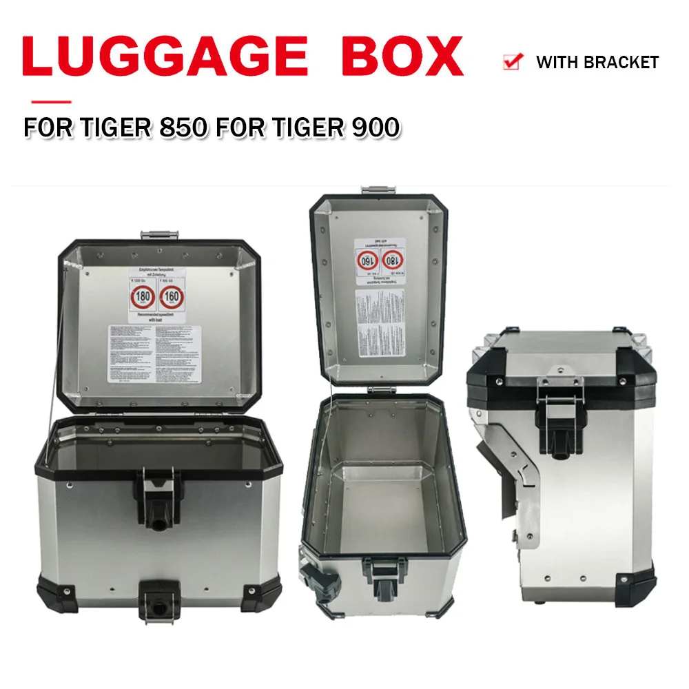 

Motorcycle Trunk Aluminum Box For Tiger 850 900 2020-2022 2023 Tiger850 Luggage Rack Top Case Pannier Saddlebag Bracket Holder