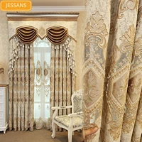 european style high end embroidered window screen curtains for living room bedroom bay window valance customization