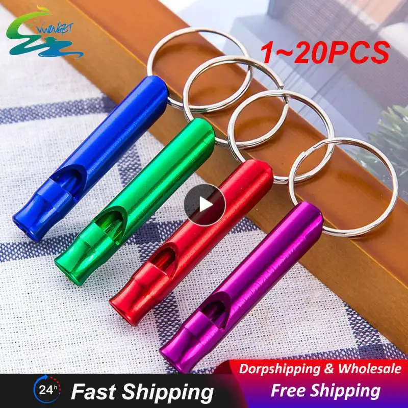 

1~20PCS Outdoor Metal Multifunction Whistle Pendant With Keychain Keyring For Outdoor Survival Emergency Mini Size Whistles Team