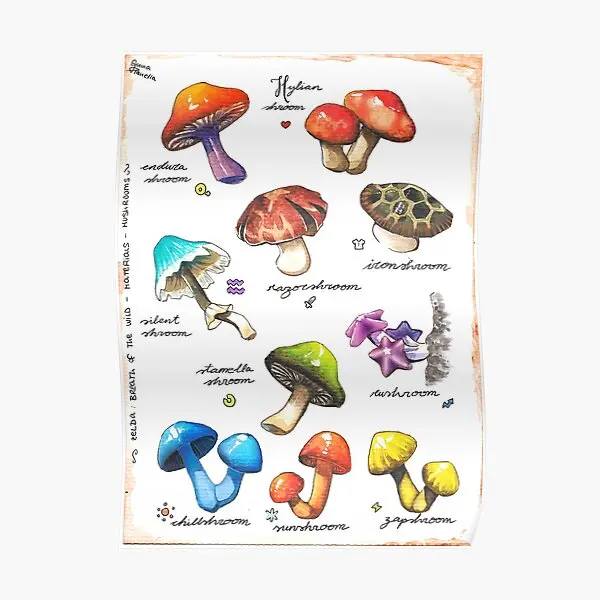 

Botw Mushrooms Poster Modern Home Print Picture Room Funny Art Vintage Wall Painting Mural Decoration Decor No Frame