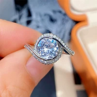 2022 new arrival luxury halo engagement ring for women anniversary gift jewelry accessories wholesale