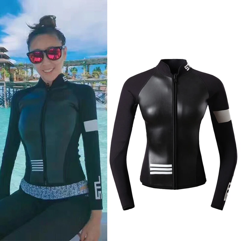 Smooth skin Long Sleeve Wetsuit Jacket Top Watersports