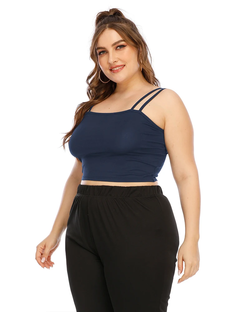 Sexy Women Smocking Camisole Summer Solid Color Plus Size For Crop Top Fashion Women's Clothing Lady Tanks New 2022