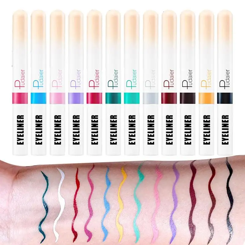 

Colored Liquid Eyeliner 12 Colors Waterproof High Pigmented Neon Eye Liner Pen Set Professional Bright-colored Eyeliner Pen Set