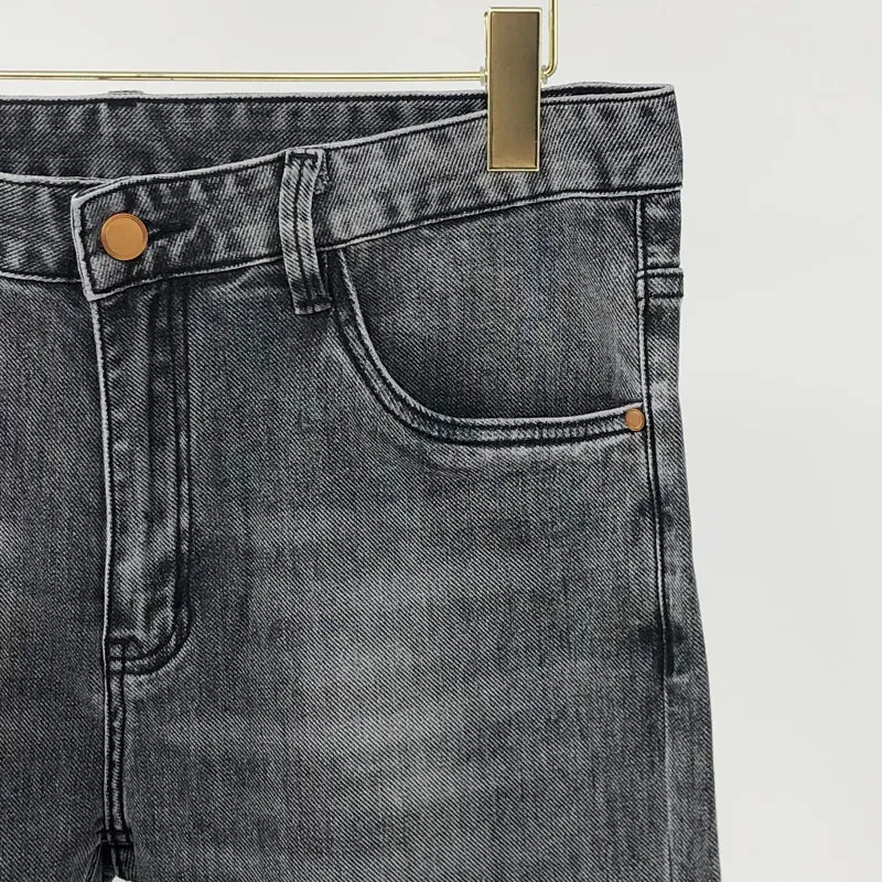 Luxury Brand H Men's Jeans Fashion Casual Mid-Waist Zipper Male Pants High Quality Washed Retro Korean Style Denim Trouser