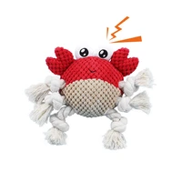 dog plush toy with ropes squeaky crab frog interactive toy 23cm9 1in x 14cm5 5in pet supplies