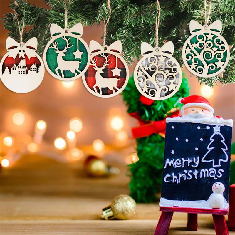 1/5/8 шт. деревянные подвески для ёлки