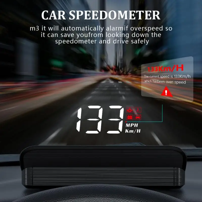 

M3 Car HUD Head-Up Display Obd2 Trip Computer Speed Projector OBD2 Auto On-Board Computer Fuel Mileage Alarm Accessories