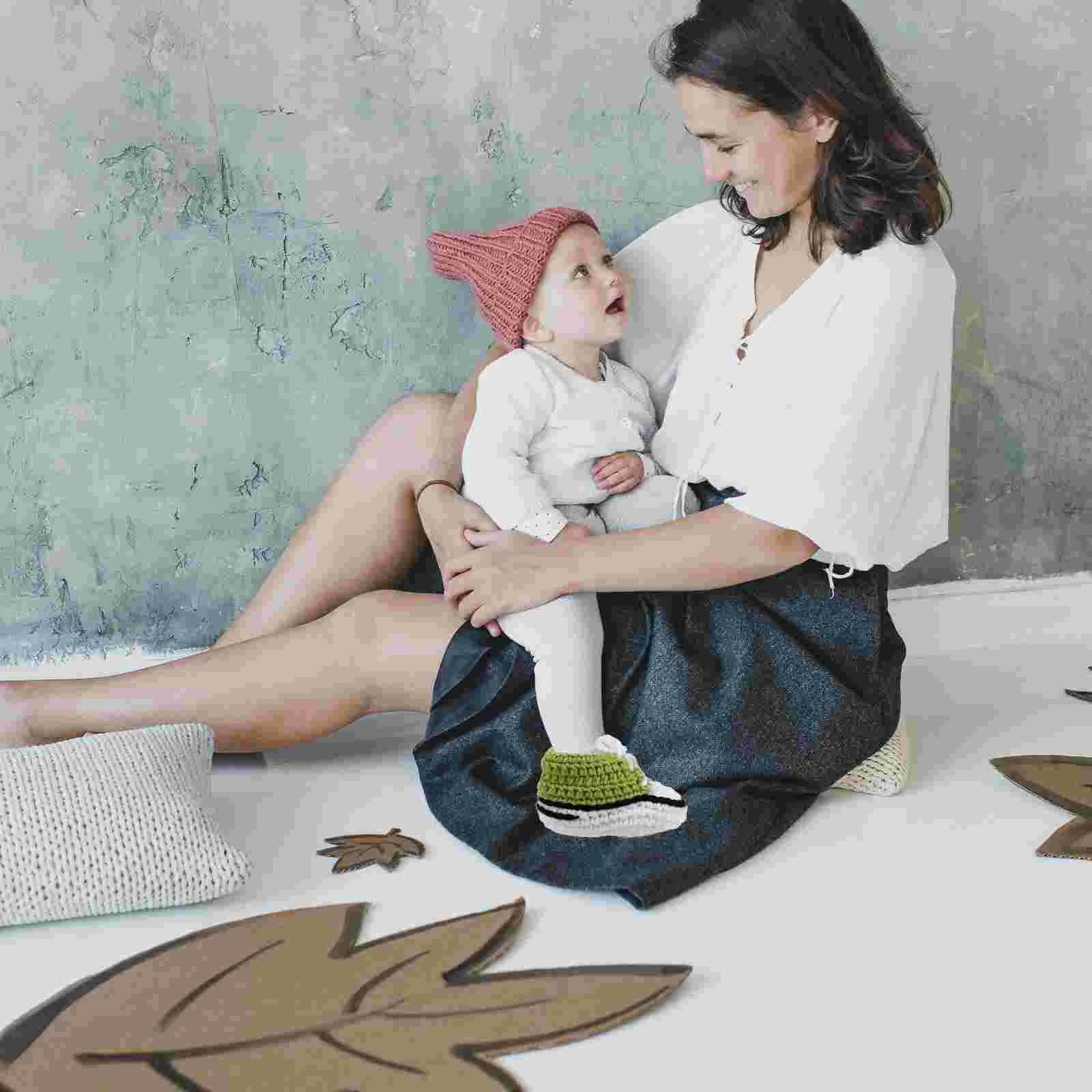 Пинетки Вязаные носки Обувь ручной работы для младенцев 12 см (розовые) вязаная