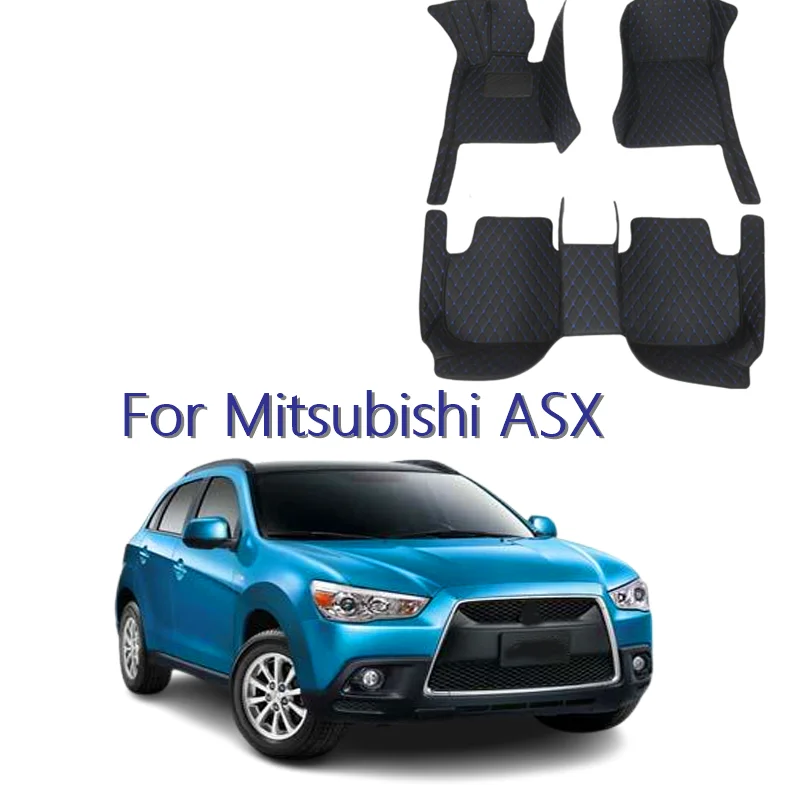 

Автомобильные напольные коврики для Mitsubishi ASX 2019 2018 2017 2016 2015 2014 2013, декоративные автомобильные аксессуары, водонепроницаемые чехлы, кожаные коврики