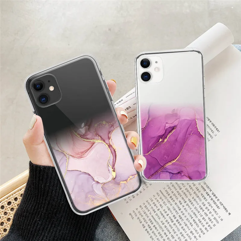 lupway luxury marble transparent phone case for iphone 11 12 pro 13 xs max x xr 7 8 plus se 2020 soft silicone shockproof cover free global shipping