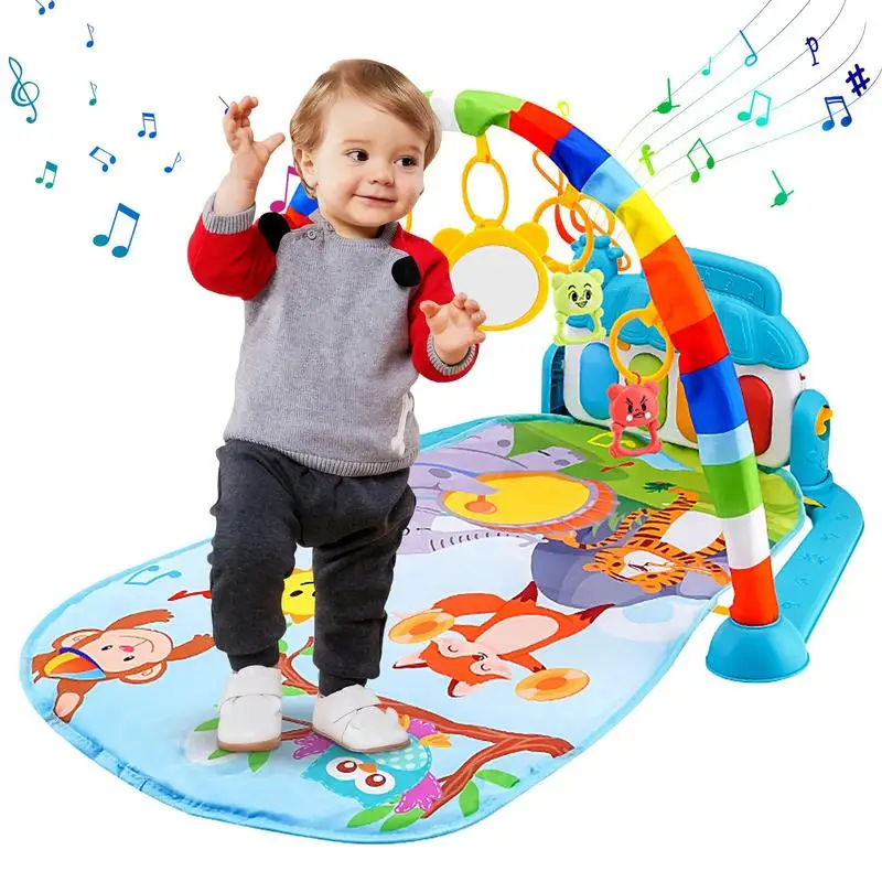 

Toddler Gyms & Playmats 5 In-1 Playmats With Colorful Toys And Music Non-slip Playmat Piano Tummy Time Activity Mat Tummy Time