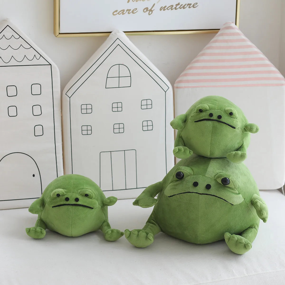 

1pc 20/32cm Cute Fat Frog Plush Toys Soft Cartoon Green Frog Stuffed Animal Doll Kids Sleepy Toys Kids Birthday Gift