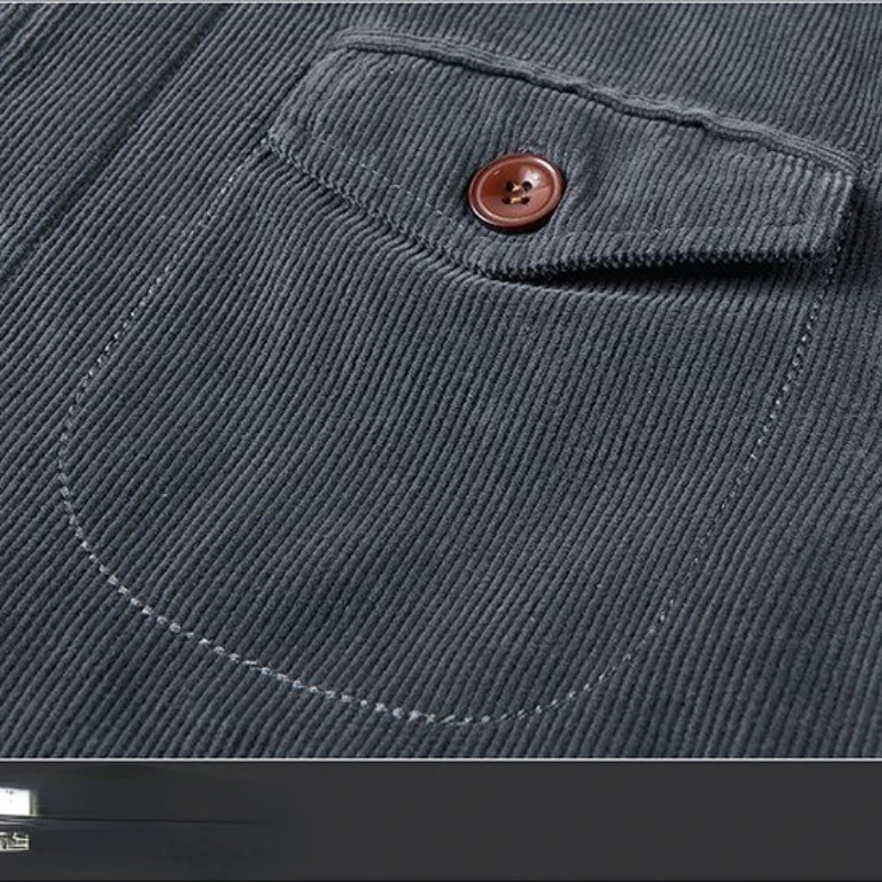 New Winter Men's Jackets Fur Lined Coat Thickened Corduroy Retro Lamb Wool Jacket Cotton Coat Warm Oversize