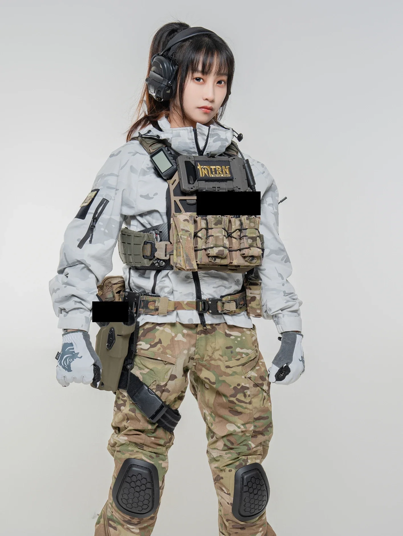 Полиэстер хлопок MCAP снежная камуфляжная белая куртка тактические топы